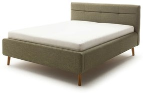 Zelená čalúnená dvojlôžková posteľ s úložným priestorom s roštom 180x200 cm Lotte - Meise Möbel