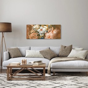 Obraz - Maľovaná kytica kvetov (120x50 cm)