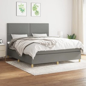 Boxspring posteľ s matracom tmavosivá 180x200 cm látka 3142274