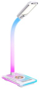 Immax 08988L - LED RGBW Stmievateľná stolná lampa s Qi nabíjaním 30W/230V biela