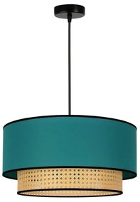 Duolla - Luster na lanku BOHO 1xE27/15W/230V pr. 45 cm tyrkysová/ratan