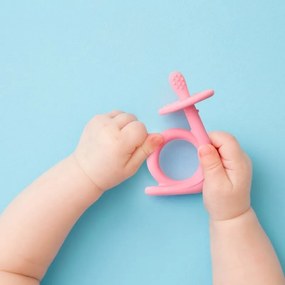 Silikónové hryzátko v tvare slimáka, Pink