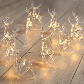 LED svietiaca reťaz v tvare sobov DecoKing Deer, 10 svetielok, dĺžka 1,65 m