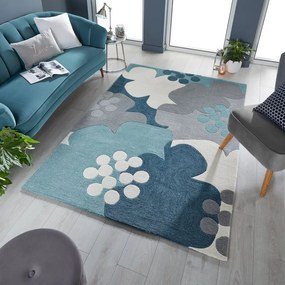 Flair Rugs koberce Kusový koberec Zest Retro Floral Blue - 160x230 cm