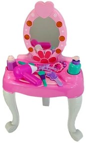 LEAN TOYS Ružový kozmetický stolík so stoličkou