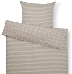 Posteľná bielizeň z biber bavlny, sivobéžová, štandardná veľkosť