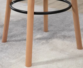 Barový stôl Livia natura, okrúhly - v107 x 60 x 60 cm - Biela