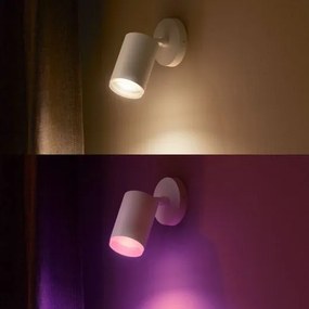 PHILIPS HUE Nástenné bodové LED inteligentné osvetlenie HUE FUGATO s funkciou RGB, 1xGU10, 5,7 W, teplá biela-st