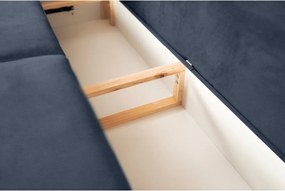 Modrá ženilková rozkladacia/s úložným priestorom pohovka 236 cm Silva – ELTAP