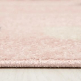 Detský kusový koberec Králiček v klobúku ružový 120x170cm