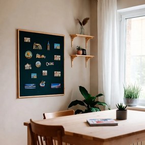 Toptabule.sk  Čierna tabuľa na magnetky v drevenom prírodnom ráme CLASSIC 100x40 cm