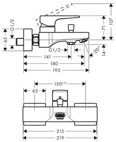 Hansgrohe Metropol, vaňová batéria, čierna matná, HAN-32540670