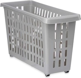 Úložný box, s kolieskami, atypicky úzky, sivý, Agnes, 20l, 46x18x26