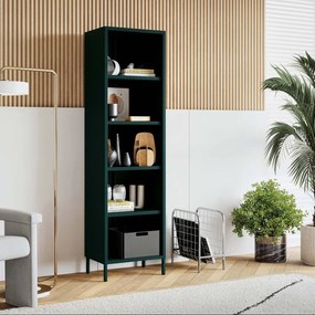 Knižnica do obývačky MARIO, 500 x 1800 x 350 mm, Modern: fľaškovo zelená farba