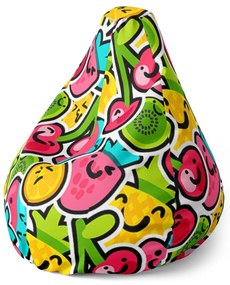 Sedací vak Pear veselé ovocie - detský, farebná