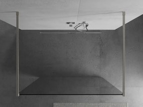 Mexen Kioto, sprchová zástena Walk-In 140 x 200 cm, 8mm číre sklo, brúsená oceľ profil,  800-140-002-97-00