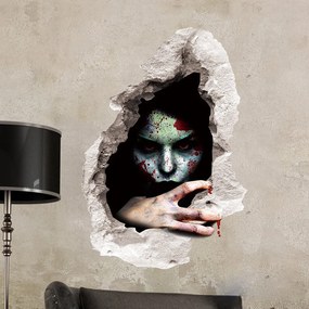 Veselá Stena Samolepka na stenu na stenu Halloween 3D Krvavá tvár