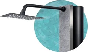 Solárna sprcha CRM Atlas Glass concrete 40 l so sprchou na nohy, Farba Nerezová
