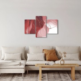 Obraz - Červená abstraktná kvetina N⁰1 (90x60 cm)