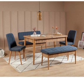 Lavica Vina Dark Blue and Atlanitc Pine