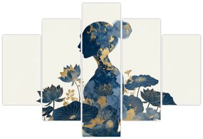 Obraz - Mramorový profil ženy (150x105 cm)