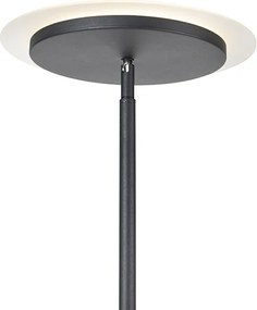 Moderná stojaca lampa čierna vrátane LED s čítacím ramenom - Chala