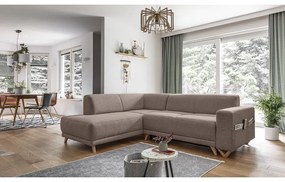 Hnedá rozkladacia/s úložným priestorom rohová pohovka (ľavý roh/do L) Classy Sophie – Miuform