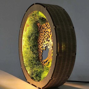 Strom života - svietiaci machový obraz s LED | SEDO: HDF - Orech 20 cm 4792-115233 LED0633