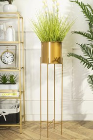 KOVOVÝ KVETINÁČ SO STOJANOM GOLDEN 95X21 CM ZLATÁ