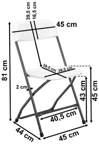 Skladacia cateringová stolička Simplo biela