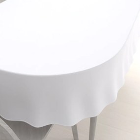 Biante Dekoračný oválny obrus Rongo RG-031 Studený biely 100x140 cm