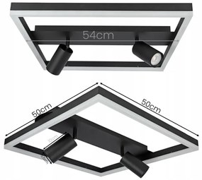 LED Stropné svietidlo LED/38W/230V + 2xGU10/30W čierna