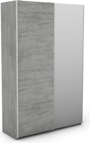 Šatníková skriňa Carlos 125/43 2D, šedý betón, 125 cm