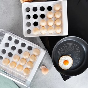 Box na vajíčka, organizér na vajcia do chladničky, 2 poschodia, na 40 vajec