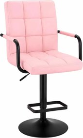 LuxuryForm DESIGN Barová stolička VERONA BLACK na čiernom tanieri - ružová