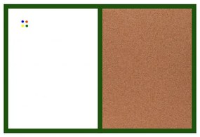 Toptabule.sk KMTDRZR Kombinovaná tabuľa v zelenom drevenom ráme 120x90cm