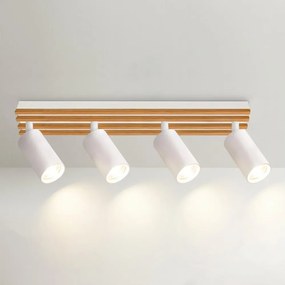 Brilagi - Bodové svietidlo SELE WOOD 4xGU10/30W/230V biela/drevo