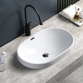 BPS-koupelny Keramické umývadlo na dosku HYD-NL-WH-590 59x40,5 cm, biele