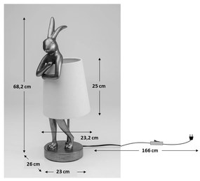 Animal Rabbit stolová lampa čierna