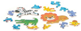 Puzzle safari zvieratká v kovovej krabice 25 prvkov