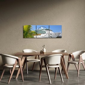 Obraz - Výletná loď (s hodinami) (90x30 cm)