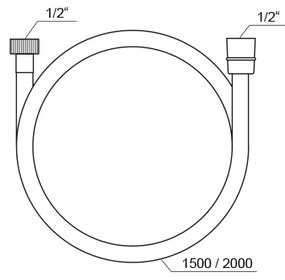 Ravak X07P337 - Plastová sprchová hadica 200 cm, lesklý chróm