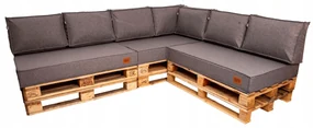 Golden Garden Paletové sedenie GG02 - Podsedáky a Vankúše 3ks × 120/80/15 + 7ks x 60cm/40cm/15cm - tmavá melanž 1