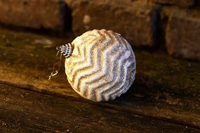 DECOLED Vianočná ozdoba, d. 8 cm, biela, trblietavá