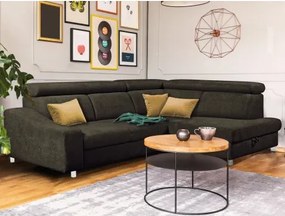 Rohová sedacia súprava Brico, sivo-hnedá látka, pravý roh%