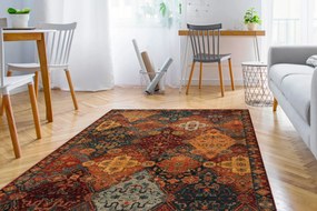 Vlnený koberec OMEGA Torino orientálny, rubínovo - červený