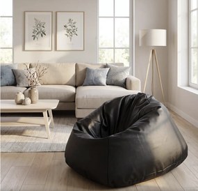 INTERMEDIC SK - Sedací vak MAXI 140x70 cm | extra veľký vak na sedenie a ležanie, 570 l Farba: E17 - Kapučíno (Ekokoža)