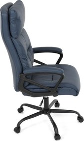 Kancelárske kreslo PEDRO — ekokoža, modrá