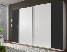 Šatníková skriňa Lotto, biela/grafitová%