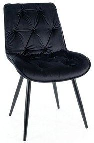 Jedálenská stolička Cherry II Velvet, čierna